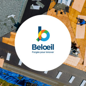 Logo Beloeil sur fond de chantier