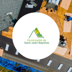 Logo Municipalité de Saint-Jean-Baptiste sur toiture